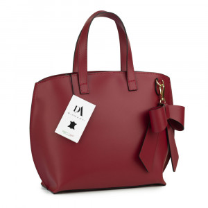 Geanta dama din piele naturala DiAmanti Fiorenza Oro Rosu Inchis